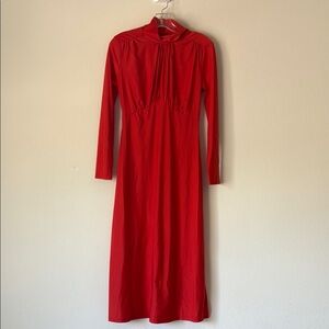 MELLODAY Red Orange Long Sleeve Dress